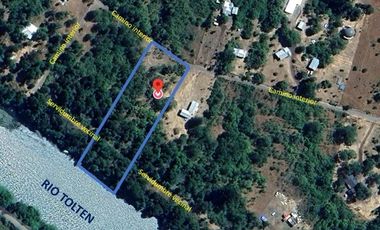 PARCELA A 17 KM DE VILLARRICA CON ORILLA RIO TOLTEN, 5.678 M2, CAMINO VILLARRICA-FREIRE, SECTOR ENTRE RIOS