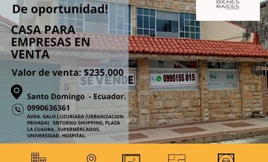 Casa de venta ideal para empresas o profesionales.