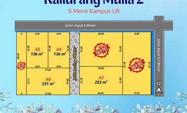 Tanah Jogja Utara Dekat Kampus UII dan Kopi Klothok