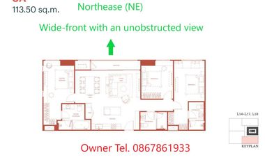 🔥 Via ARI Sansiri ‎| ‎3 Bedroom Rare Wide Front Corner Unit For Sale ‎| ‎3 Dedicated Parking Spaces ‎‎| ‎High Floor with Unblocked View (NE) ‎| ‎Full