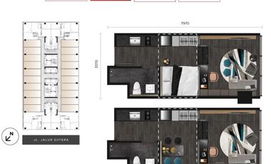 Apartemen 1 Bedroom The Smith Alam Sutera Full Furnished Mewah