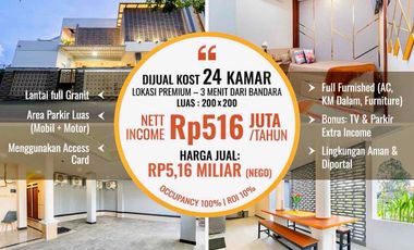 Jual Cepat Kos 24 Kamar Full ROI 9,5% Strategis Dekat Bandara Soetta