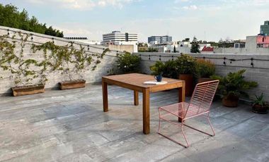 Penthouse en renta amueblado Narvarte Oriente