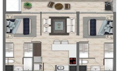 En Venta Departamento Mariposa en pleno Centro de Temuco.