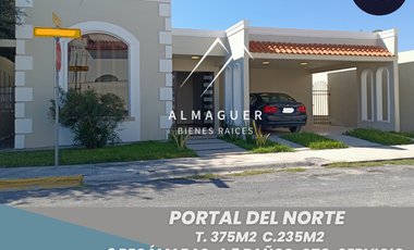Casa en Venta en Portal del Norte, de un nivel, patio con espacio para alberca.