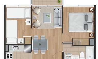 Departamento 2D 1B en La Cisterna