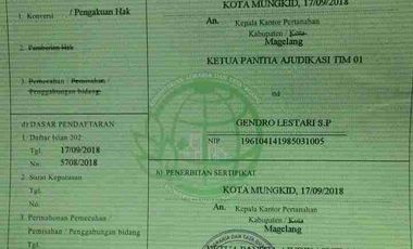 TANAH 712 M SUPER MURAH DALAM KAWASAN WISATA CANDI BOROBUDUR MAGELANG