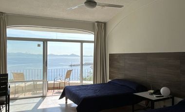 Estudio en renta frente al mar en Playa Sol con acceso directo a la playa