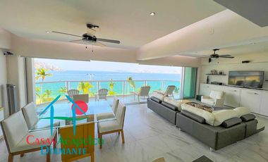 Departamento de playa con terraza y vista al mar