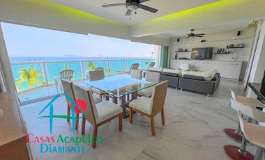 Departamento de playa con terraza y vista al mar