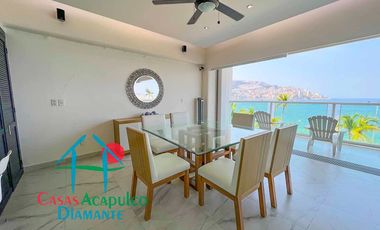 Departamento de playa con terraza y vista al mar