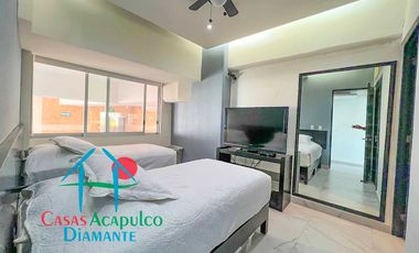 Departamento de playa con terraza y vista al mar