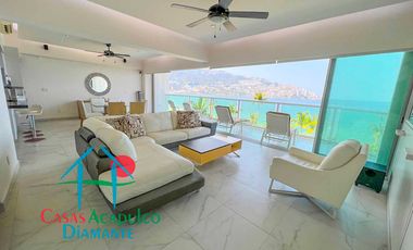 Departamento de playa con terraza y vista al mar