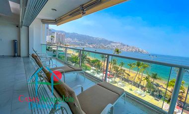 Departamento de playa con terraza y vista al mar