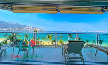 Departamento de playa con terraza y vista al mar