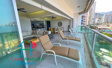 Departamento de playa con terraza y vista al mar