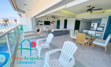 Departamento de playa con terraza y vista al mar