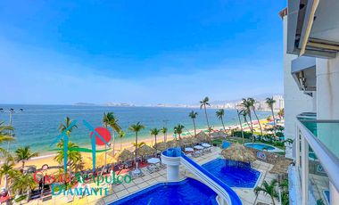 Departamento de playa con terraza y vista al mar