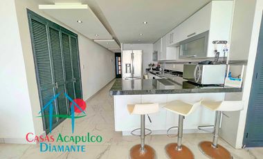 Departamento de playa con terraza y vista al mar