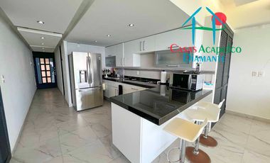 Departamento de playa con terraza y vista al mar