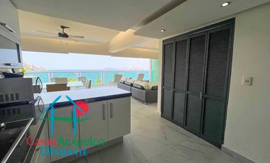 Departamento de playa con terraza y vista al mar