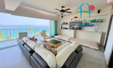 Departamento de playa con terraza y vista al mar