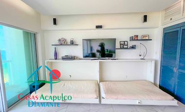 Departamento de playa con terraza y vista al mar