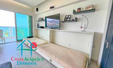 Departamento de playa con terraza y vista al mar