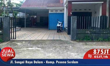 Dijual / sewa rumah siap huni semi furnished di Jl. Sungai Raya Dalam beserta SHM