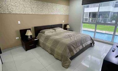 Departamento full amoblado de Alquiler planta baja en km 6 vía a Samborondón