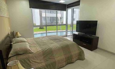 Departamento full amoblado de Alquiler planta baja en km 6 vía a Samborondón