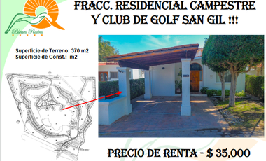 20.85 CASA EN RENTA EN SAN GIL CON VISTA AL LAGO