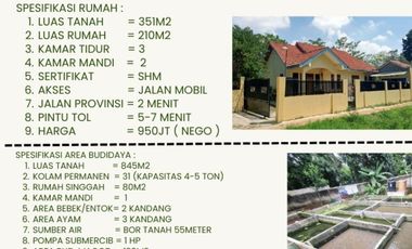 Rumah murah di purwakarta jabar LT.351m SHM msk mobil