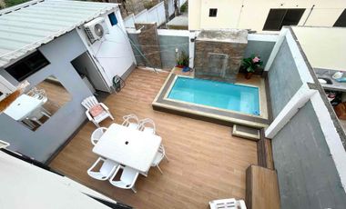 En Manta se Alquila  Casa  Amoblada de 3 dormitorios con Piscina, sector Sur - Ciudad del Sol