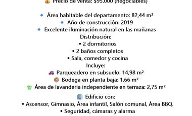 Departamento moderno de 2 dormitorios en VENTA – Andalucía, norte de Quito