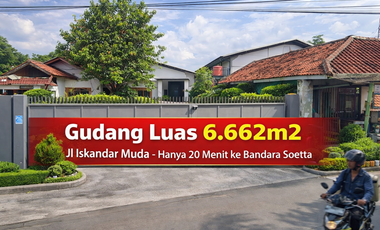 Gudang & Lahan Strategis 6.662 m² – Jl Iskandar Muda Tangerang | 20 Menit ke Bandara Soetta