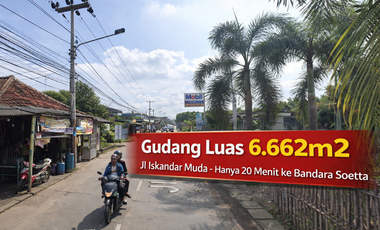 Gudang & Lahan Strategis 6.662 m² – Jl Iskandar Muda Tangerang | 20 Menit ke Bandara Soetta
