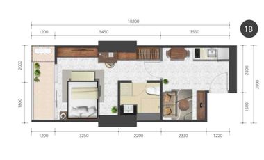di SEWA / JUAL apartemen one bedroom / 1 BR full furnish baru belum pernah ditempati luas 43 m2 lokasi strategis dekat ke cbd sudurman dan pintu tol di samara suites gatot Subroto jakarta selatan