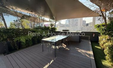 Penthouse Dúplex en Renta con Tres Recámaras y Roof Privado en Polanco, Avenida Horacio #26-1703 AVC