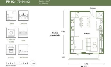 Venta Departamento tipo Loft en Oceania cerca del aeropuerto con terraza  #26-1795