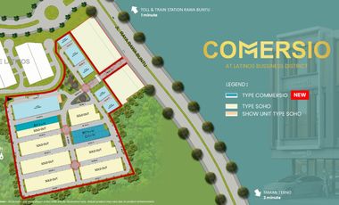 Ruko Comercio BSD. 3 lt. New launching, dekat statiun