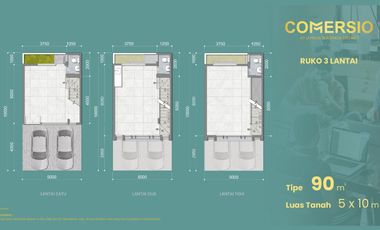 Ruko Comercio BSD. 3 lt. New launching, dekat statiun