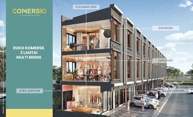 Ruko Comercio BSD. 3 lt. New launching, dekat statiun