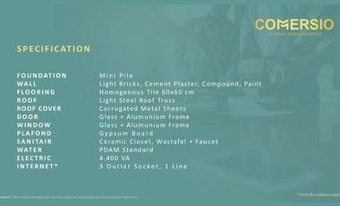 Ruko Comercio BSD. 3 lt. New launching, dekat statiun