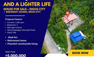1,000sqm Lot with 2-Storey House for Sale in Brgy. Soong, Digos City, Davao Del Sur