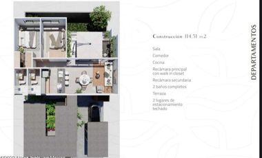 Departamento con amenidades, 2 recámaras, área de TV. VENTA - Zarú Zákia