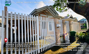 3 Bedroom Fully Furnished Bungalow House for Rent in Timog Residences Cuayan Angeles City Pampanga