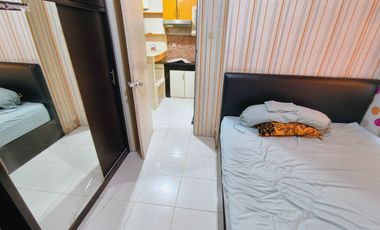 dijual cepat murah apartemen gading nias emerald 2 kmr furnish view taman + lepas lt rendah