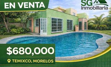 Casa de un nivel con albercas acepta crédito Infonavit se puede ampliar