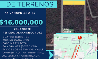 Terreno en venta en Conkal, San Diego Cutz Dos